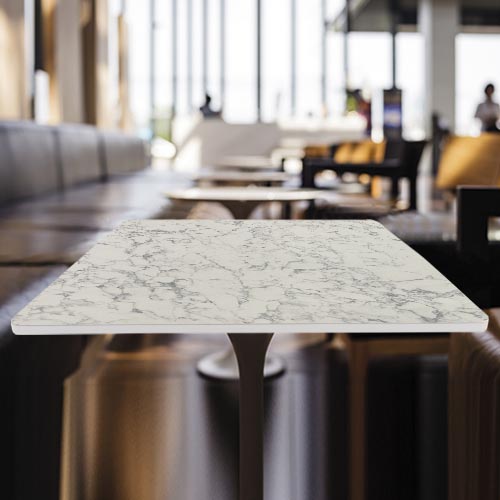 Table coloris marbre blanc Olympus lisse